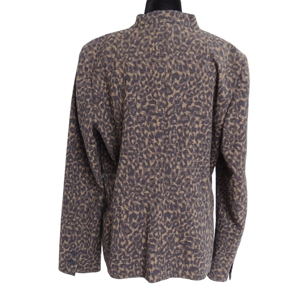 NWOT Golden Khaki Leopard Print Blazer S - Picture 4 of 7